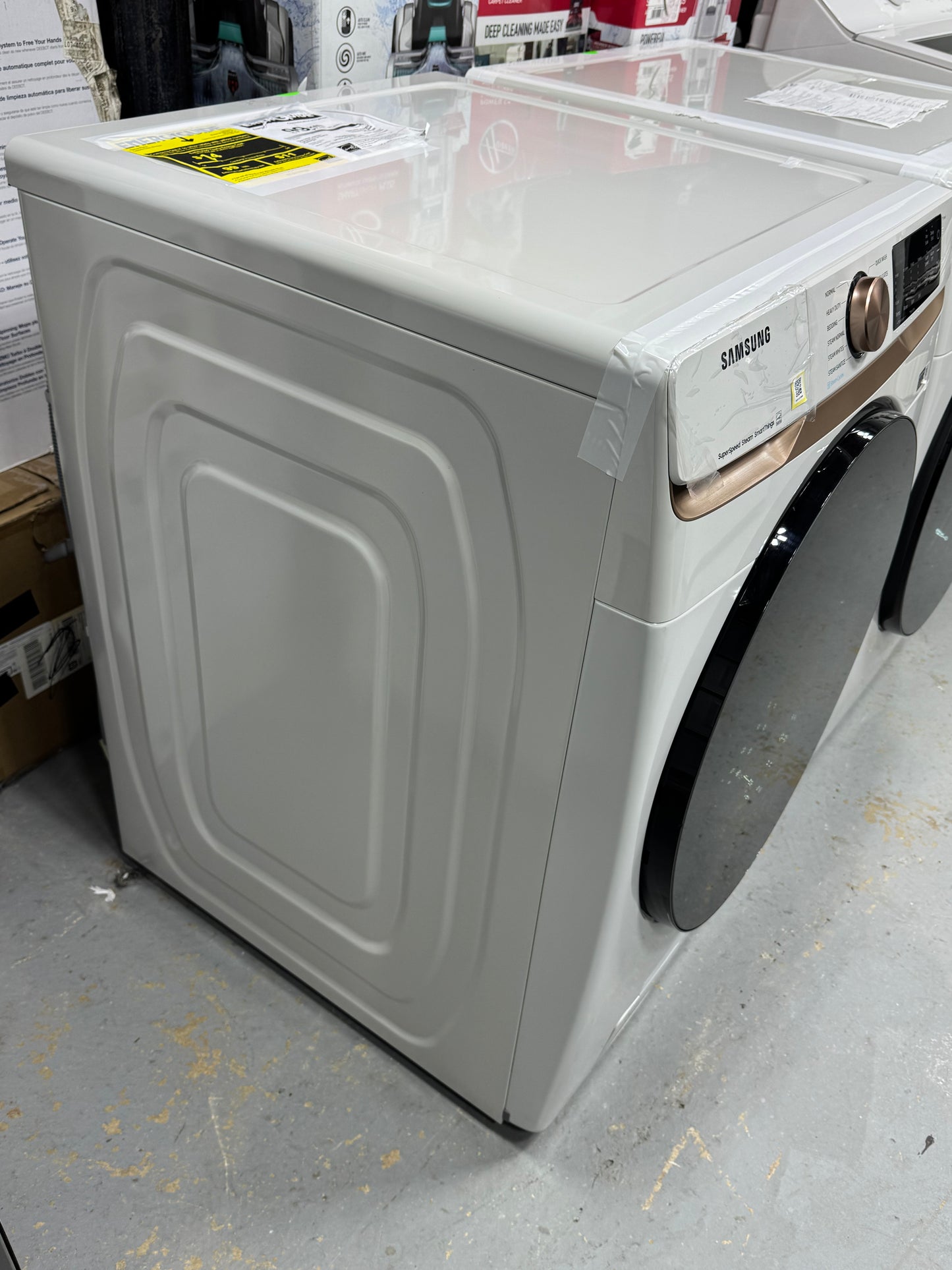 Samsung White Front Load Washer & Electric Dryer Set WF50BG8300AE / DVE50BG8300E  Pristine new condition.