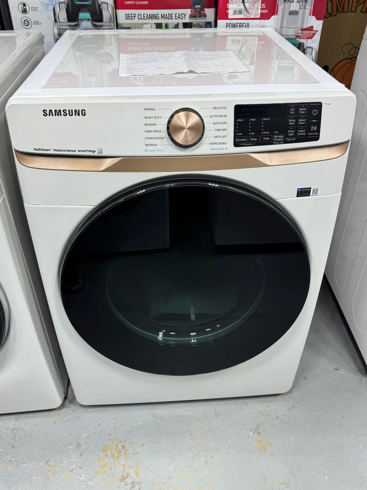 Samsung White Front Load Washer & Electric Dryer Set WF50BG8300AE / DVE50BG8300E  Pristine new condition.