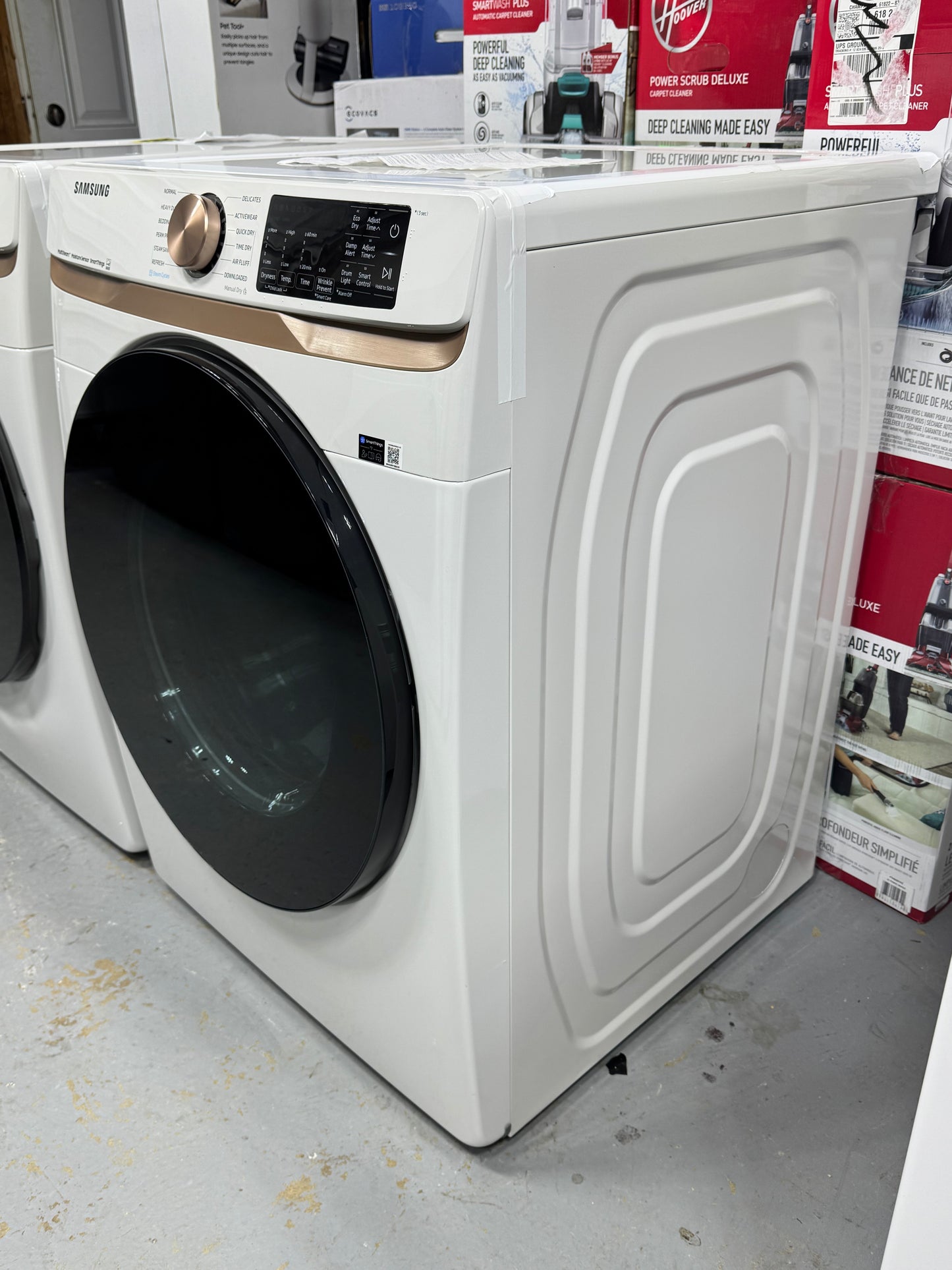 Samsung White Front Load Washer & Electric Dryer Set WF50BG8300AE / DVE50BG8300E  Pristine new condition.