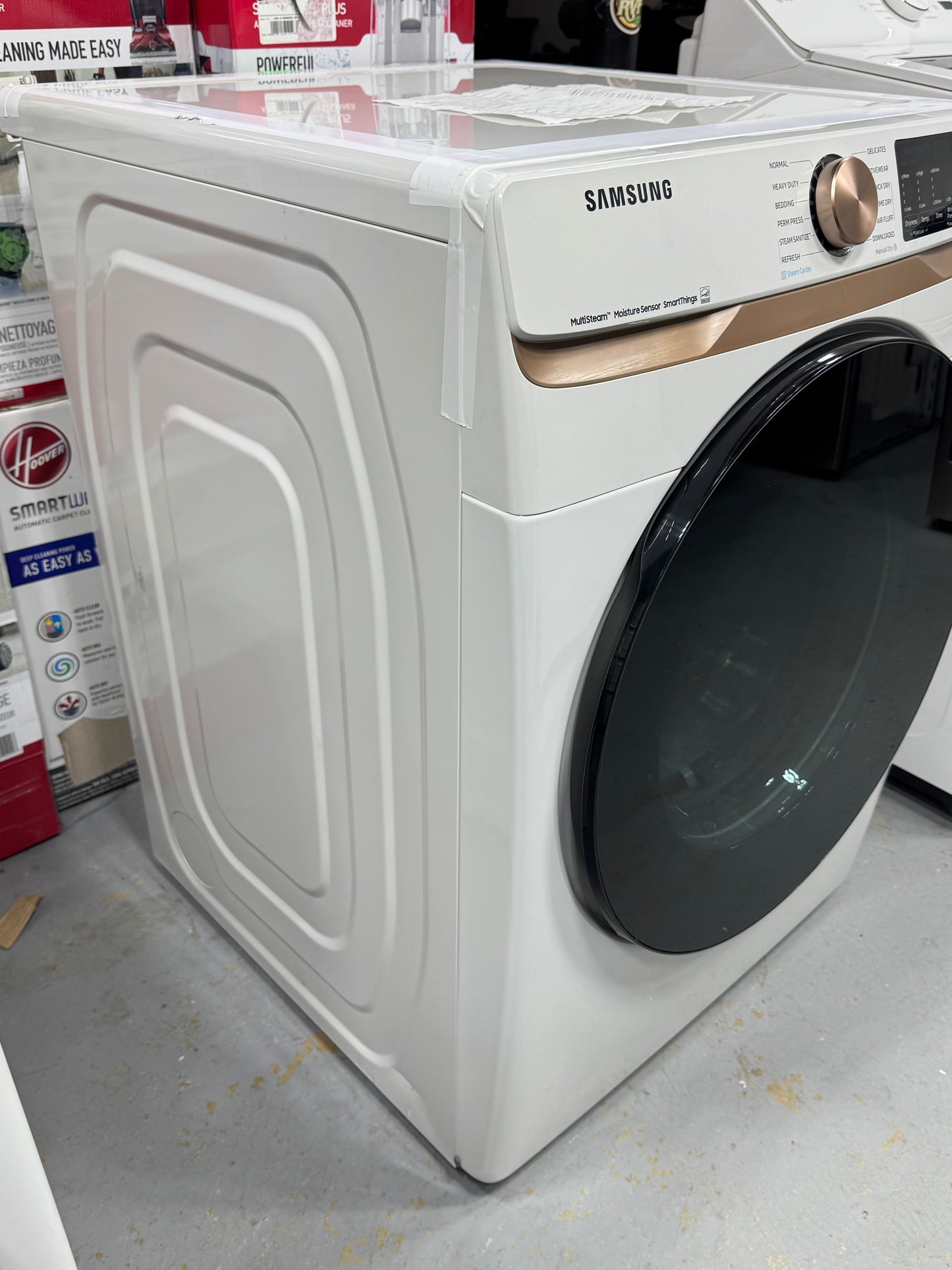 Samsung White Front Load Washer & Electric Dryer Set WF50BG8300AE / DVE50BG8300E  Pristine new condition.